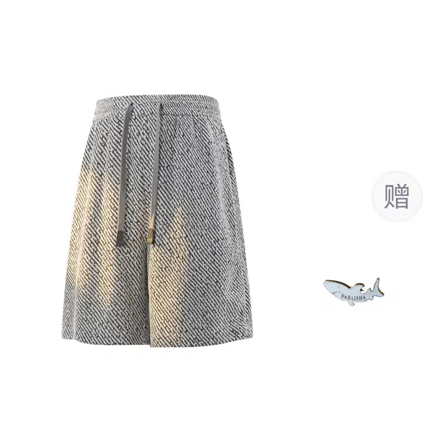 大白鲨 运动裤纹理感青少年五分裤休闲短裤 男女同款