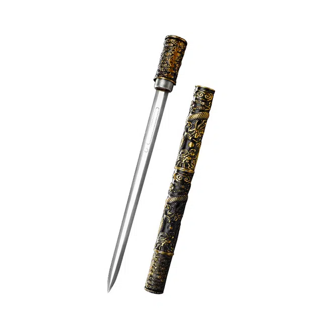 天子剑 小金箍棒剑一体合金雕刻外鞘手柄高锰钢剑身 宝剑未开刃 成品模型