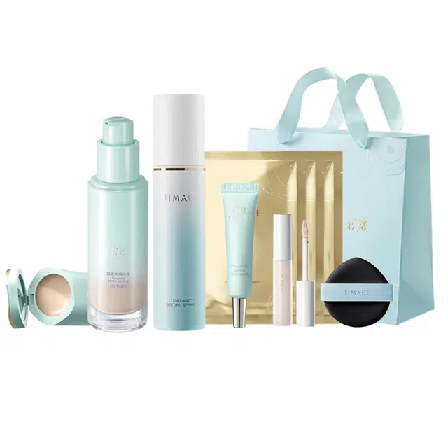 彩棠 底妆套装 控油自然无瑕哑光不脱妆服帖不卡粉遮瑕均匀肤色定妆 保湿控油定妆喷雾