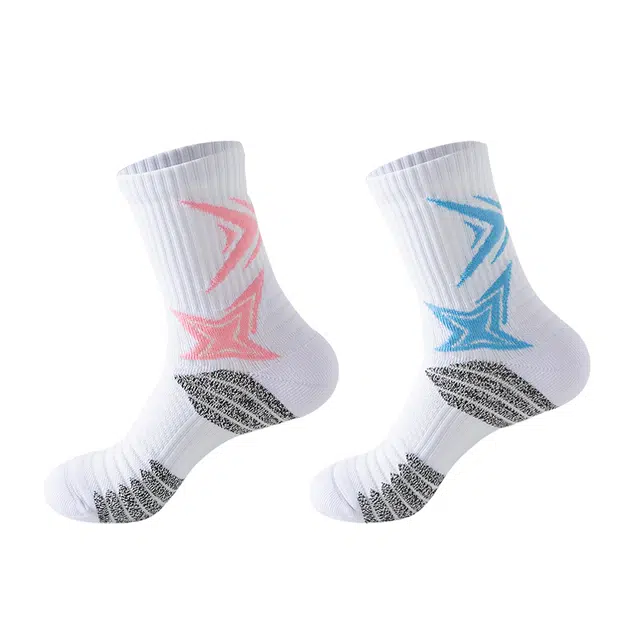 睦隆世家 实战级健身跑步运动休闲毛巾底防滑减震耐磨舒适透气吸汗高弹罗口不勒脚篮球袜 男款 组合装