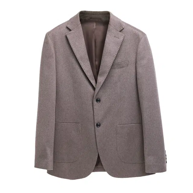 丹宁哲学 纯羊绒高端休闲纯色长袖平驳领标准便服单西西装 男款