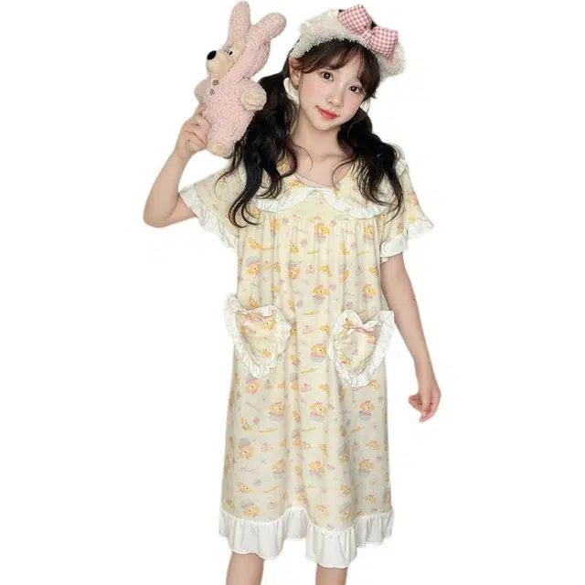 俞兆林家居服 亲肤潮流个性 杏色儿童款