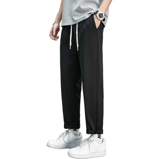 隐狼世家 男士夏季薄款凉感宽松直筒长裤子男休闲裤 男款