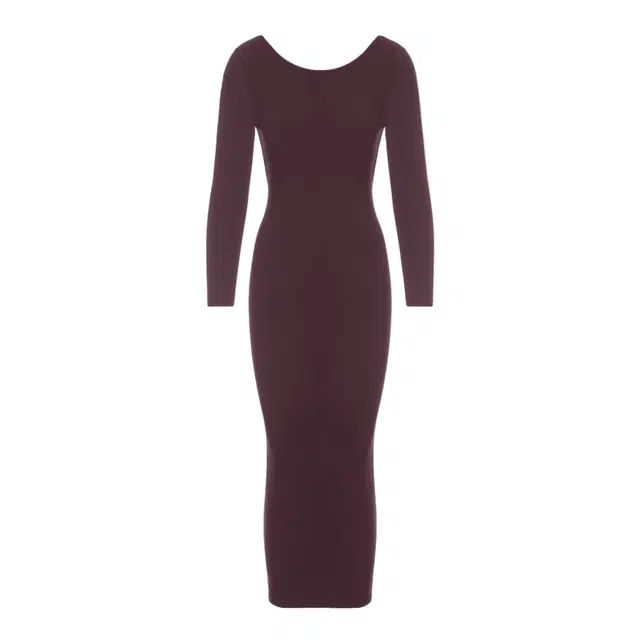 NAKED WARDROBE Open Back Midi Dress Sculpted StreetwearNW