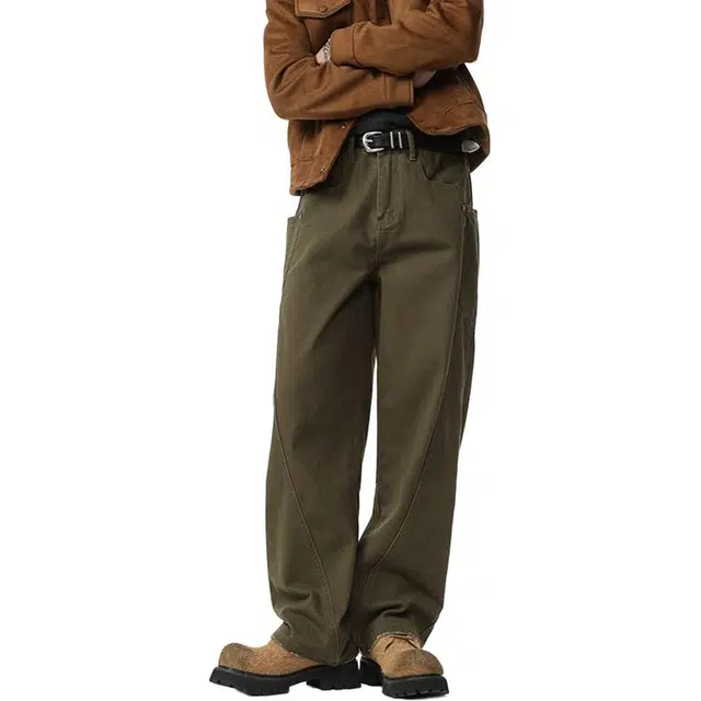 童先森 弯刀宽松垂感阔腿美式长裤子休闲裤 男款