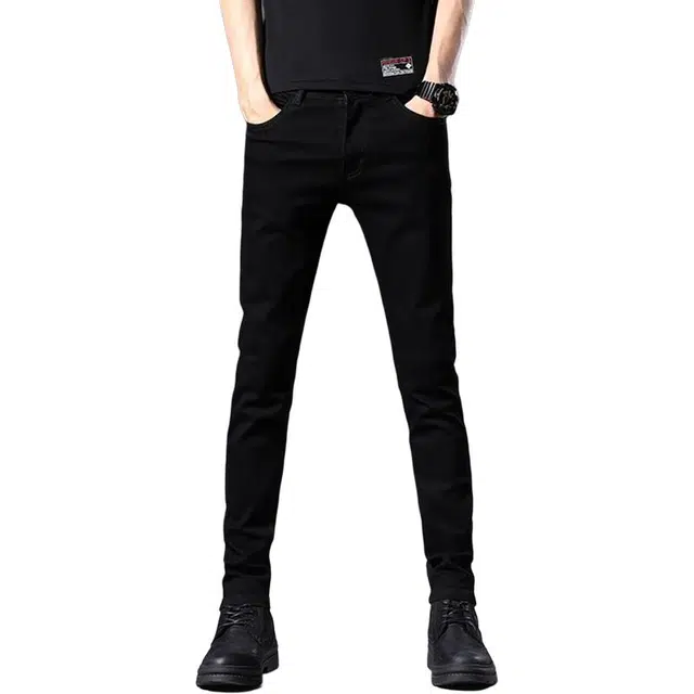 炳盛 高端修身潮流韩版弹力百搭小脚长裤牛仔裤 男女同款