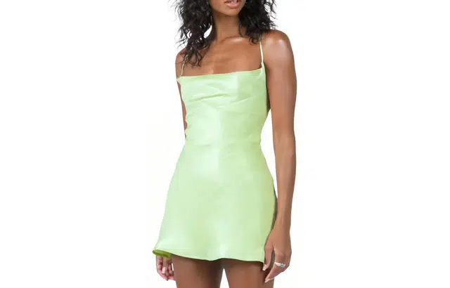 PRINCESS POLLY CELENA MINI DRESS GREEN GREEN