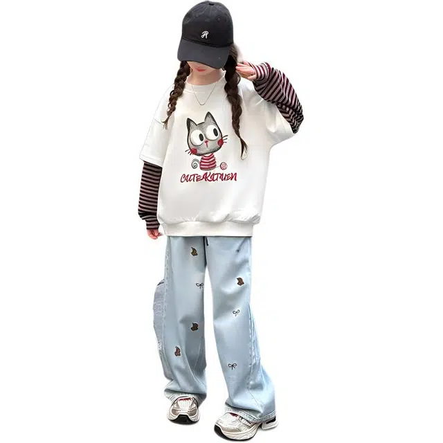 俞兆林休闲运动套装 韩范童趣系列 舒适圆领卡通亲肤 图片色 儿童款