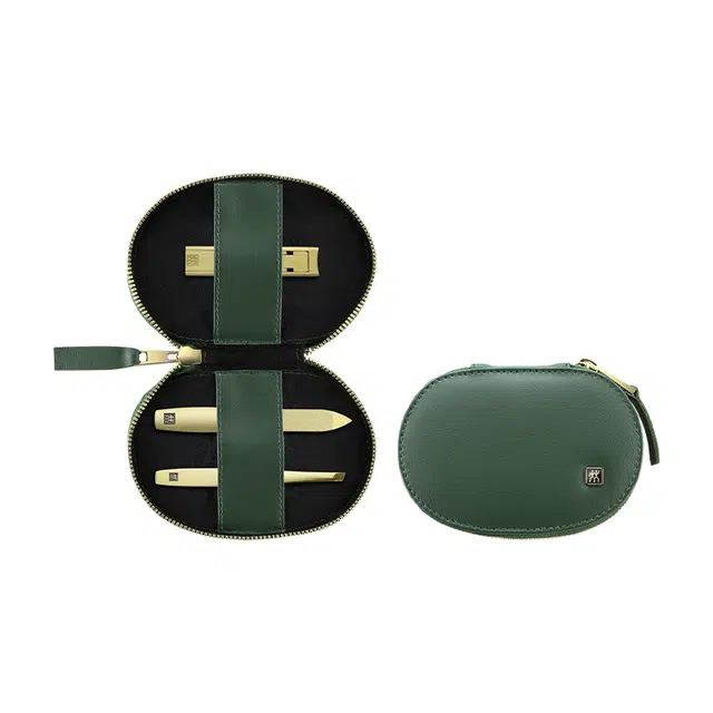 双立人 指甲刀套装高端奢光金指甲剪进口超薄指甲钳指甲锉 镊子苹果皮收纳包三件套