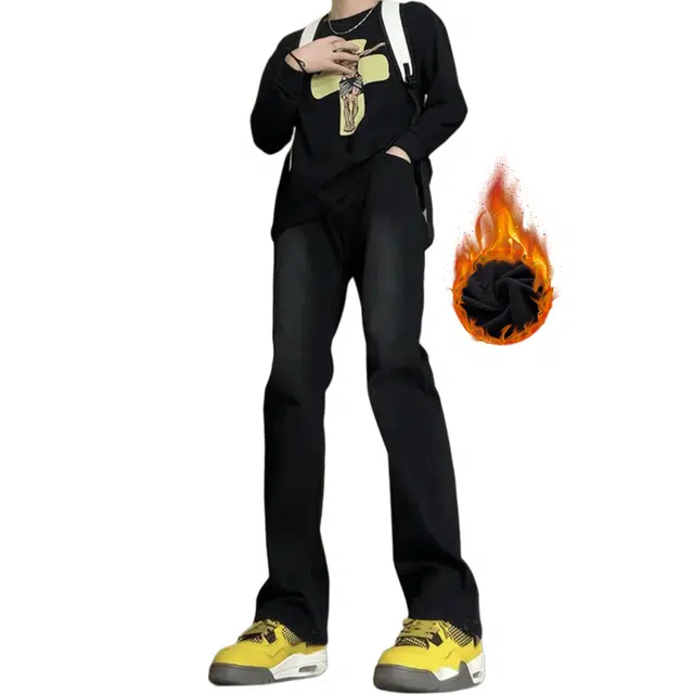 布客行 美式高街风做旧水洗弯刀裤 通勤舒适显高显瘦款式多样满足需求牛仔裤 男女同款