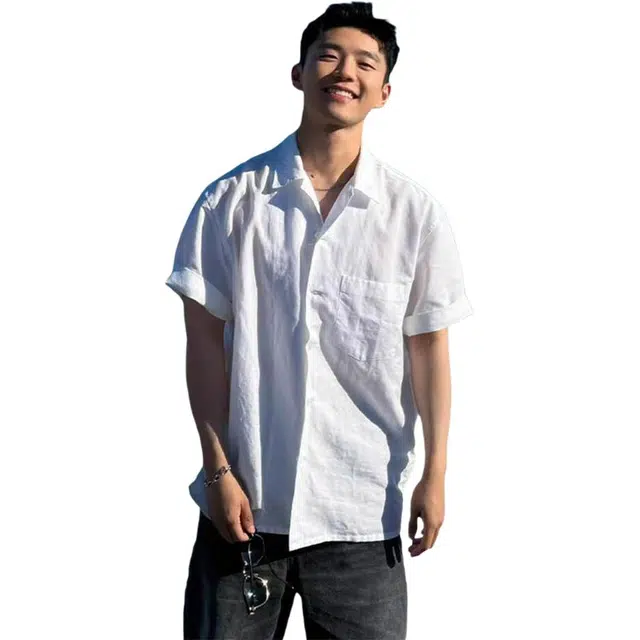 徐百货 百搭潮流宽松短袖衬衫 男女同款