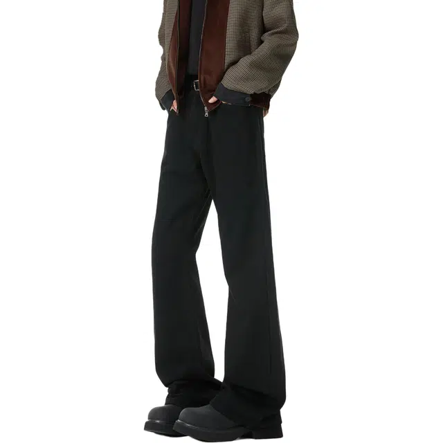 佐菲利 美式高街水洗做旧复古微喇弹力牛仔裤 男女同款