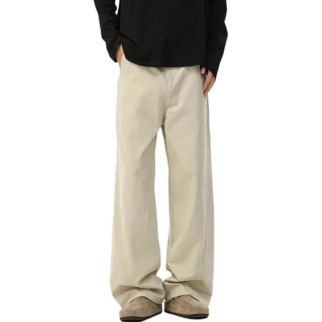 徐百货 美式高街潮牌拼接宽松直筒百搭阔腿休闲长裤子夏季牛仔裤 男女同款