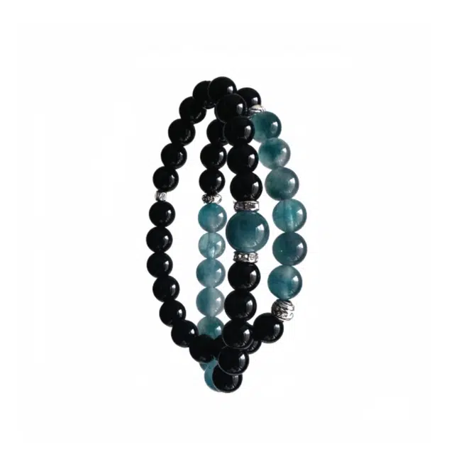 宣华意 双圈招财转运珠小众精致高级感#好运 黑曜石 手串 男女同款情侣款