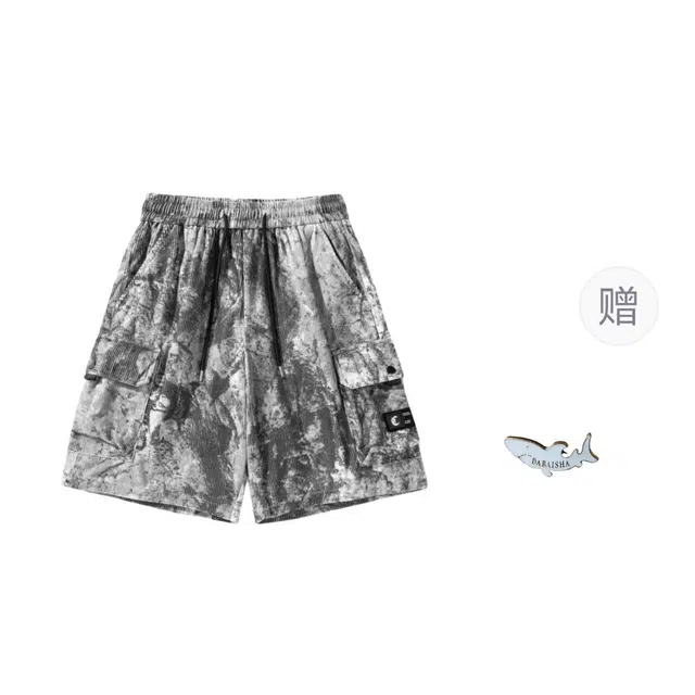 大白鲨 潮牌日系宽松男士五分裤百搭外穿沙滩透气休闲短裤 男款