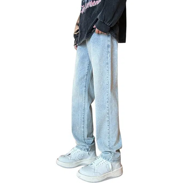 吉肯蒂 宽松直筒美式高街长裤牛仔裤 男款