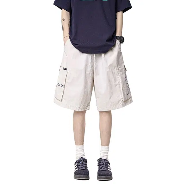 佐菲利 美式高街潮流卡通小狗工装篮球运动五分裤潮牌宽松中裤夏季休闲短裤 男女同款