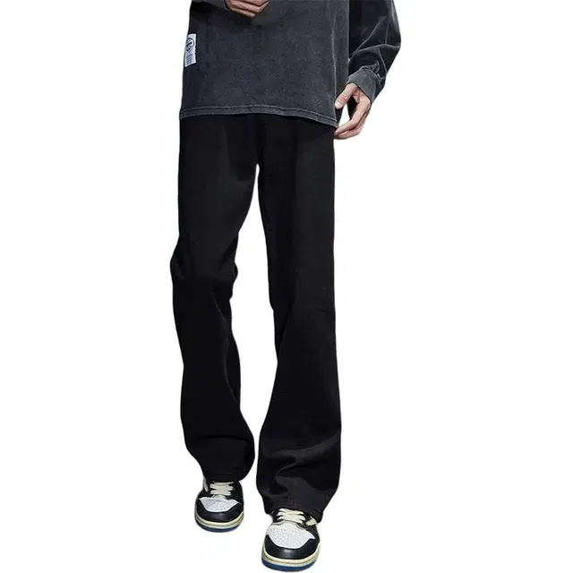 单爵 薄款潮流宽松直筒长裤子牛仔裤 男女同款