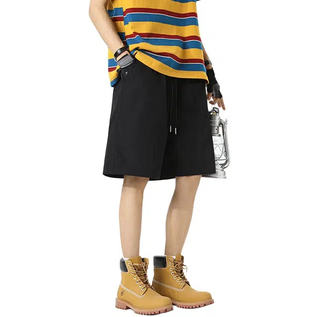 佐菲利 美式斜切拼接设计感户外登山防泼水宽松直筒休闲短裤 男女同款