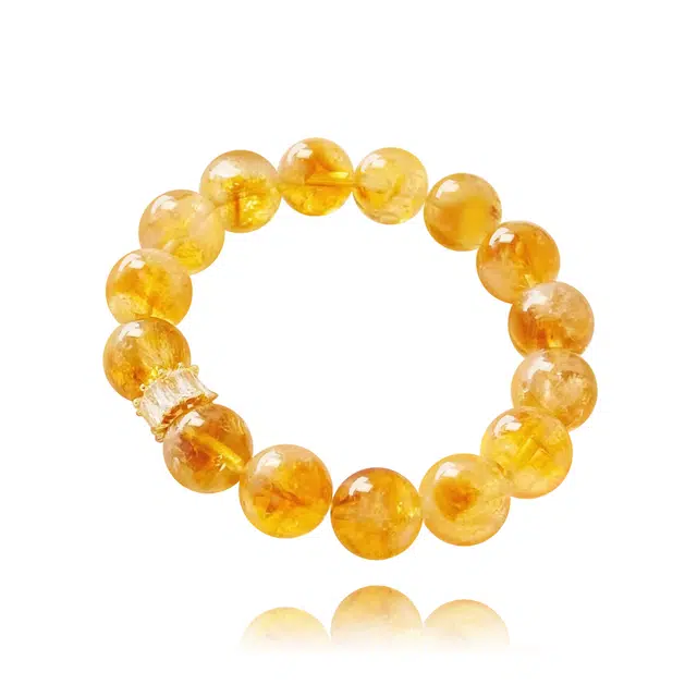 谧月珠宝 八方来财时来运转新中式简约高级感转运必备国潮精美好运天然 黄水晶 手串 男女同款情侣款