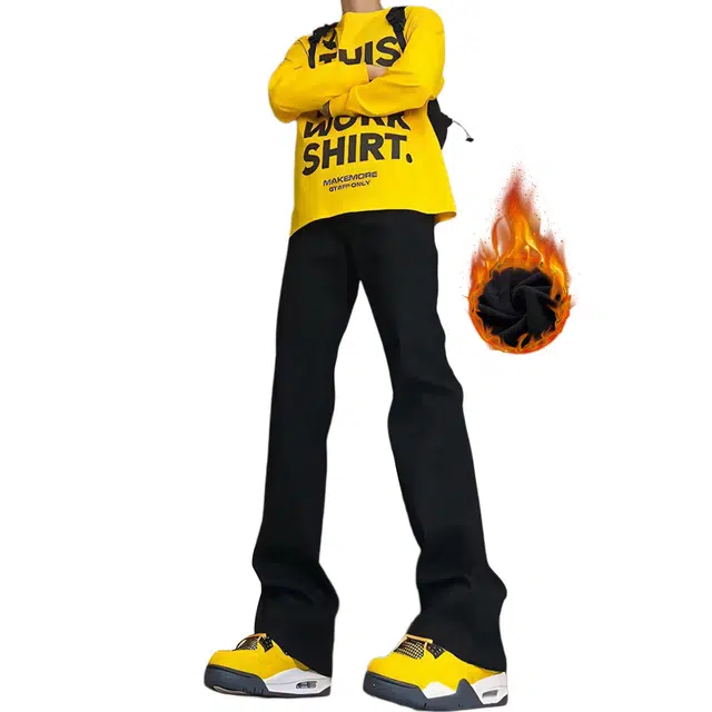 布客行 美式高街风做旧水洗弯刀裤 通勤舒适显高显瘦款式多样满足需求牛仔裤 男女同款