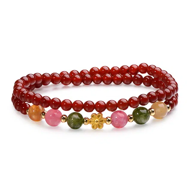 【灵隐上上签正缘桃花】 周帝王 灼灼其华多圈珠串新中式国潮风经典招财旺桃花 气质高级感显白百搭礼盒#好运 玛瑙 手串 男女同款情侣款