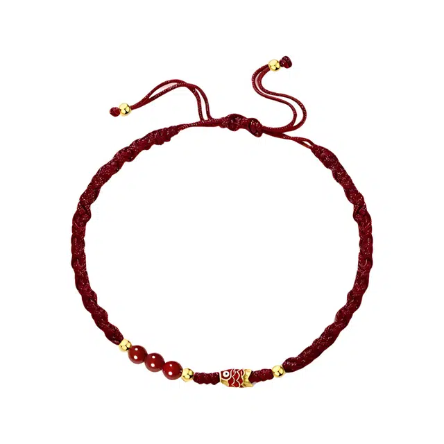 华髻 【已开 已过香】 上岸锦鲤 考研上岸新中式国风复古手工编织手饰  好运锦鲤 合金 手链 男女同款情侣款