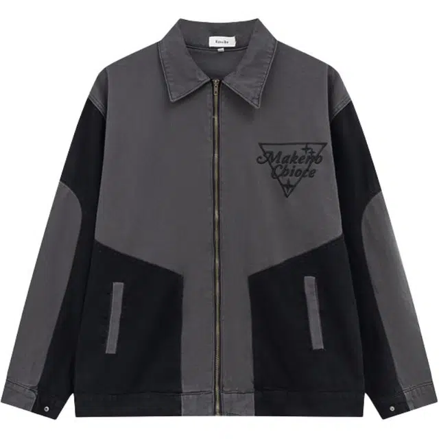 奇迹街区 美式复古潮牌宽松百搭飞行员夹克外套 男女同款