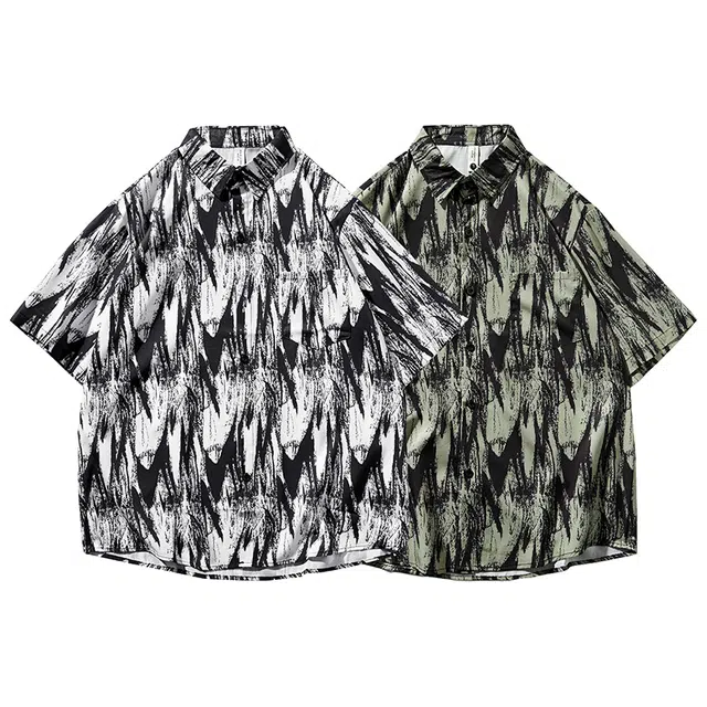 左岸 夏季美式休闲风百搭时尚日常通勤户外活动宽松舒适透气吸汗冰爽帅气潮牌衬衫 男款