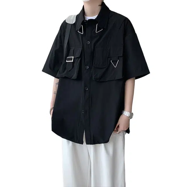 佐菲利 小众机能工装短袖衬衫 男女同款