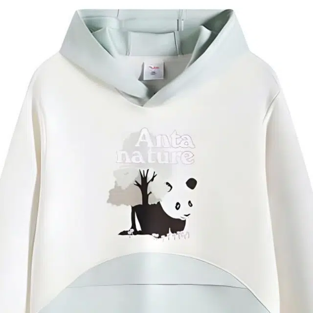 安踏儿童 卡通动漫字母连帽舒适透气休闲卫衣 柳絮白/悠扬绿 青少年