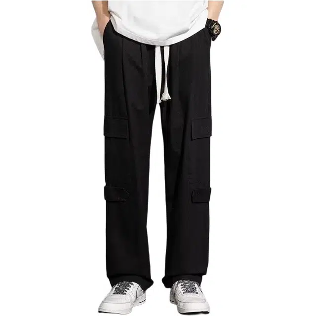 童先森 工装裤宽松直筒运动美式潮牌阔腿长裤子休闲裤 男款