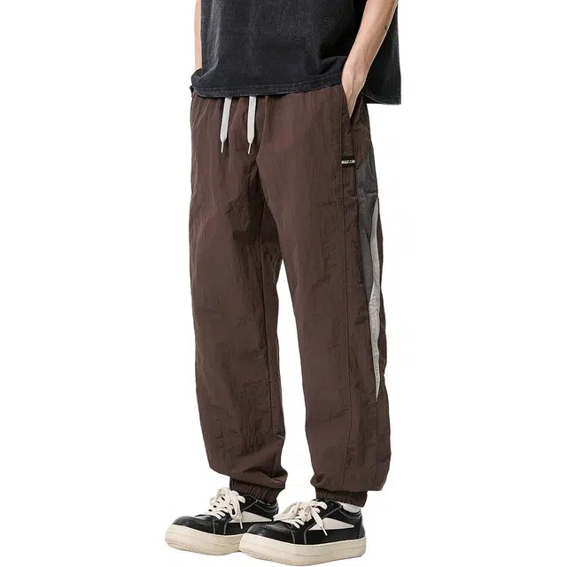 米素力 拼色运动裤宽松工装裤中腰长裤休闲裤 男款