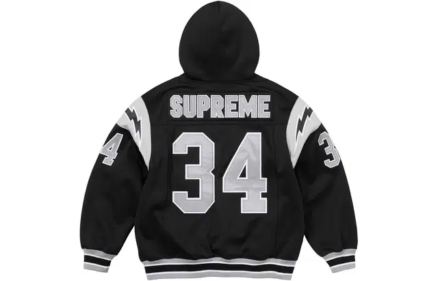 Supreme Football Zip Up Hooded Sweatshirt
