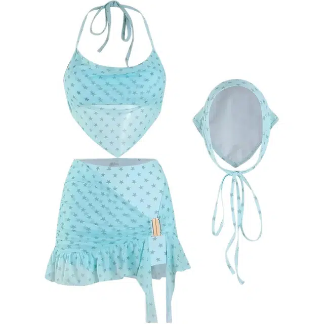 木清清 舒适分体性感度假简约舒适休闲泳衣套装 女款