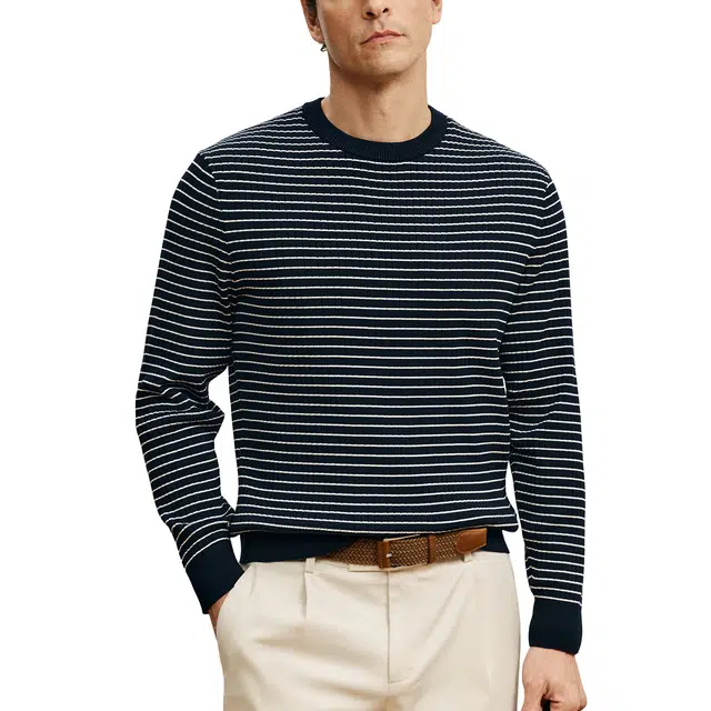 丹宁哲学 时尚百搭简约潮流宽松长袖针织衫 男款