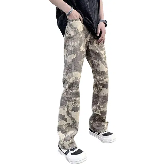 拾个壹先生 高街美式复古废土风百搭长裤休闲裤 男女同款