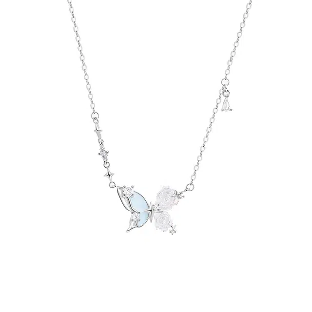 梵星饰季 【夜光蝴蝶】接住招财的蝴蝶 精致甜美闪耀小众设计高级感浪漫优雅锁骨链 日常通勤百搭#好运 合金 项链 女款