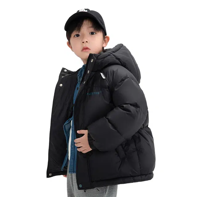 左西 童装 连帽字母印花加厚羽绒服 儿童款