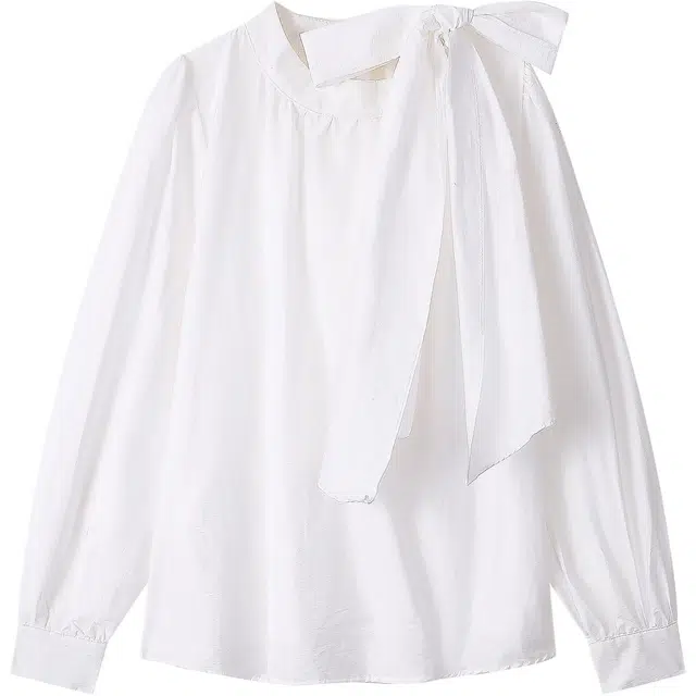 如续 法式蝴蝶结绑带设计感宽松长袖衬衫 女款