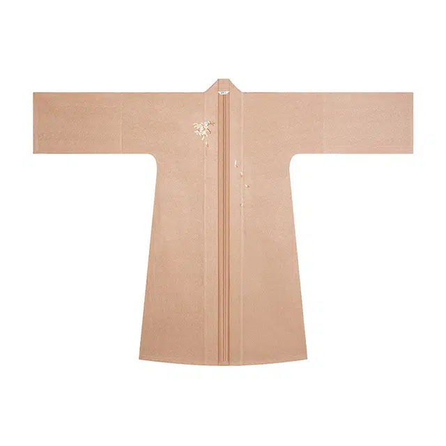 织造司 新中式禅意棕色吊带连衣裙菊花刺绣背打缆肌理感针织外套汉服 女款