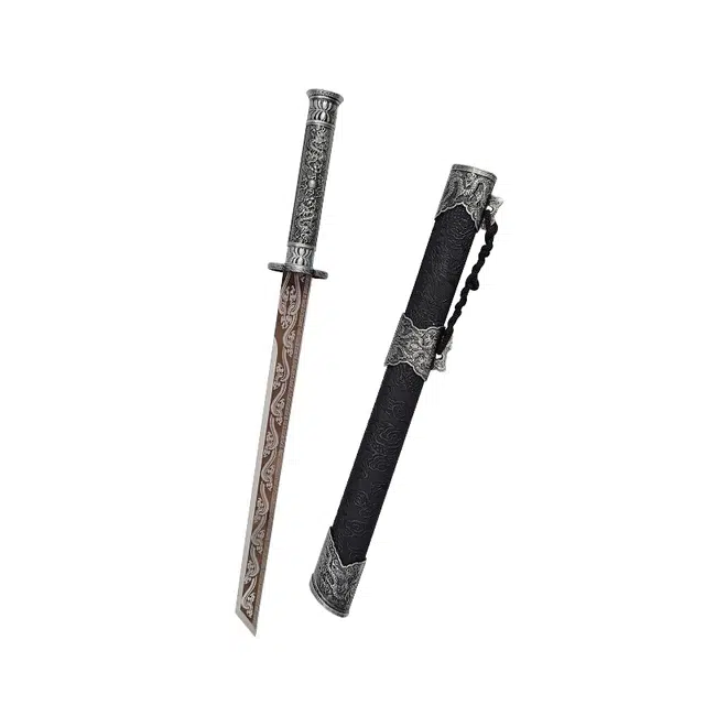 天字号 小墨龙唐横刀 碳钢刃合金手柄 未开刃 成品模型