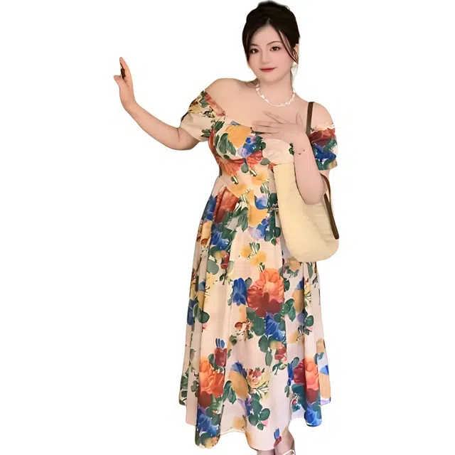 哒头下雨不愁 舒适百搭通勤微胖短袖连衣裙 女款