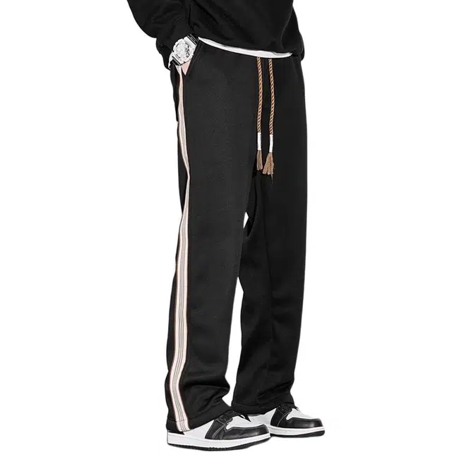 童先森 时尚舒适百搭纯色直筒休闲裤 男款