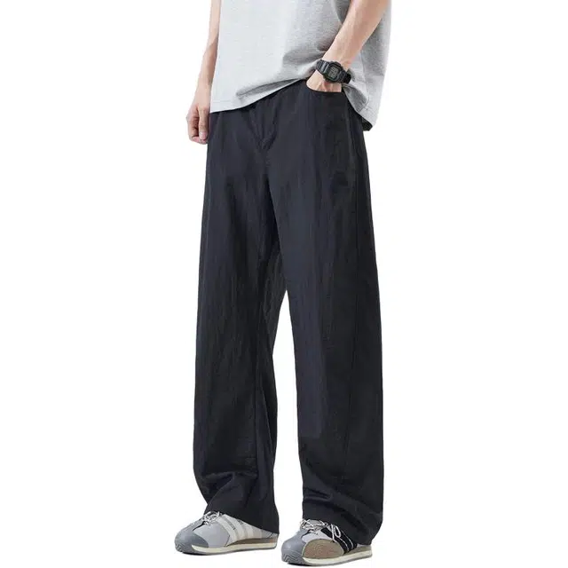 童先森 速干阔腿宽松薄款凉感潮牌休闲裤 男款