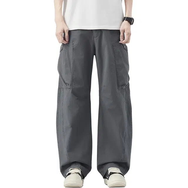 童先森 美式弯刀工装裤百搭潮流直筒阔腿休闲裤 男女同款