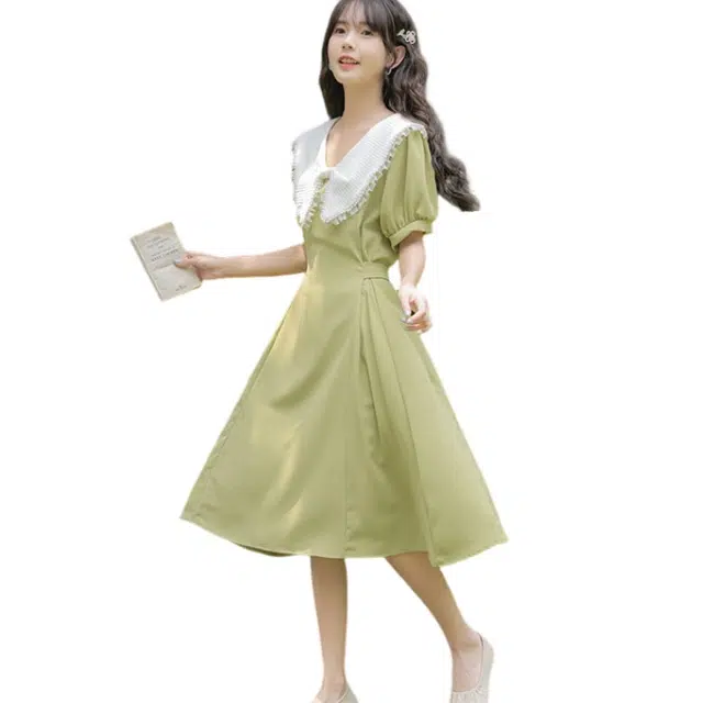 丝絮丝绸 时尚舒适通勤简约短袖连衣裙 女款