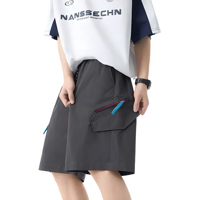 大白鲨 美式复古潮流时尚舒适工装短裤 男女同款