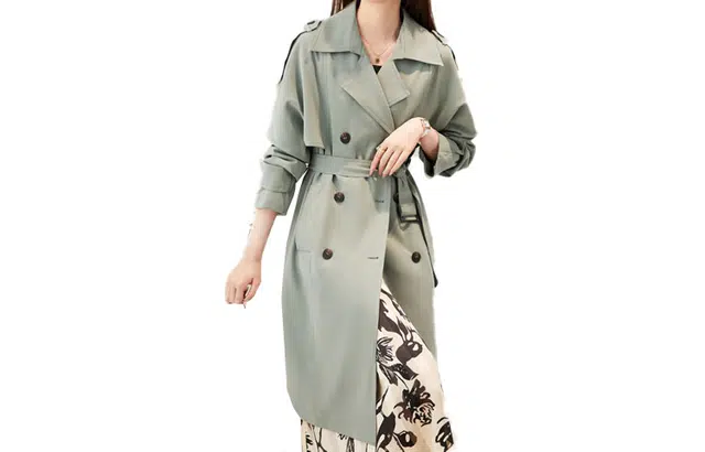 【dme】 西装领系带纽扣长袖风衣 女款