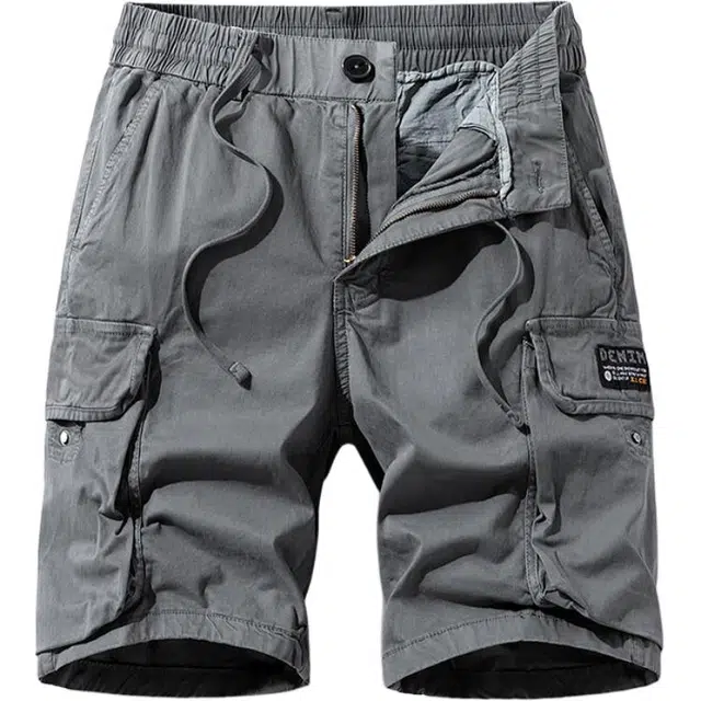 太子龍 男士日系复古宽松弹力五分裤户外百搭运动多口袋工装休闲短裤 男女同款